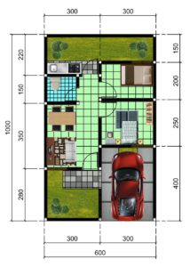 Floor Plan Islamic Grand Village Tajurhalang 214x300 - Denah ruangan terbaik pada rumah dengan luas tanah 60 m2
