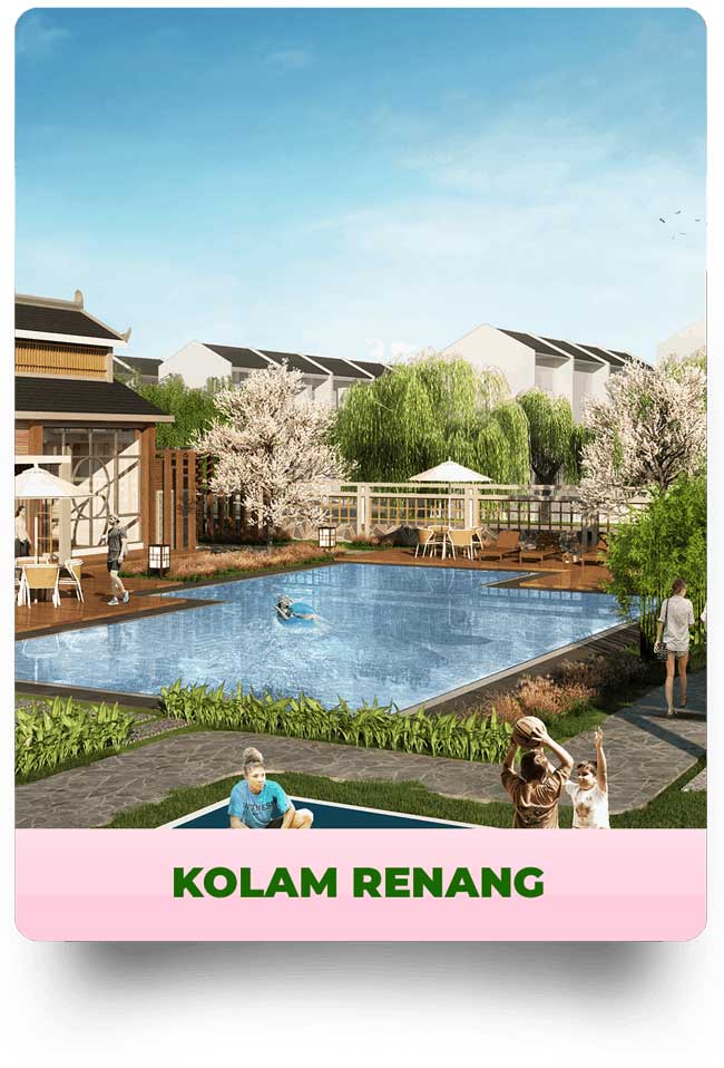 Fasilitas Kolam renang 1 - Kana Park rumah bergaya Jepang termurah di Tangerang